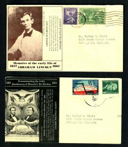 CV45a  Abraham Lincoln in White Suit no Beard, Union Banner 1864 2 covers