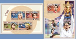 NIGER 2014 2 SHEETS nig14511ab TENNIS NADAL FEDERER WILLIAMS