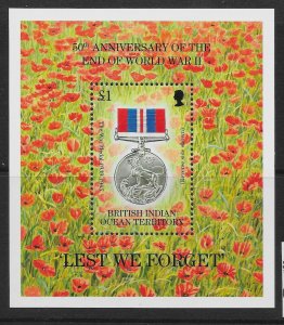 BRITISH INDIAN OCEAN TERR. SGMS171 1995 END OF WWII ANNIV. M/S MNH