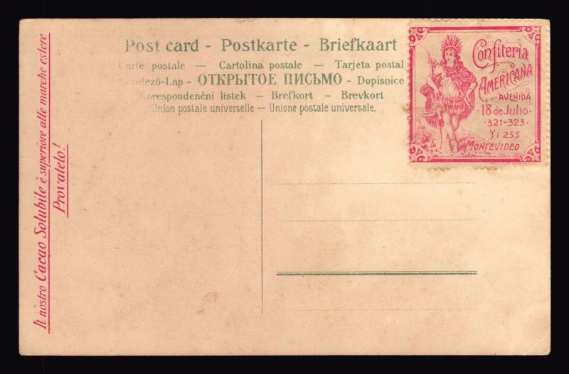 Confiteria Americana Ca1890 Uruguay cinderella poster stamp Indian archer bird