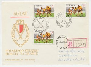 Registered cover / Postmark Poland 1985 Hockey