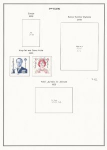 Sweden Collection 2000 to 2003 on 12 Album Pages, All Used