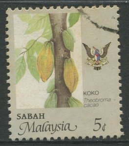 STAMP STATION PERTH Sabah #41 Agriculture Type and State Crest Used 1986