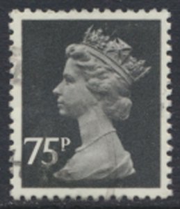 GB   Machin 75p SG X1023 Litho perf 14 SC#  MH161  Used / FU see scan details