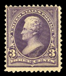 United States, 1894-95 #268 Cat$37.50, 1895 3c purple, heavy hinge remnant