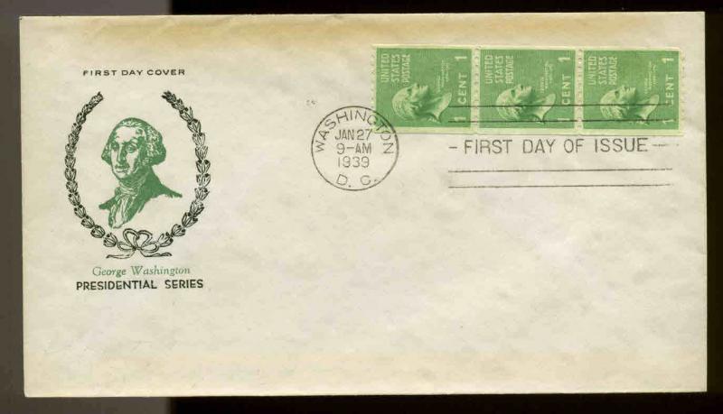 848 1c COIL PREXY FDC WASHINGTON, DC PLANTY P4 FIDELITY CACHET