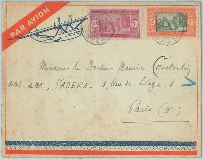 74748 - SENEGAL - POSTAL HISTORY - AIRMAIL COVER to FRANCE - 1933-