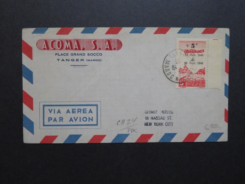 French Morocco SC# CB24 First Day Cover to USA - Z8706