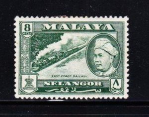 Album Treasures Malaya - Selangor Scott # 106 East Coast Railway  Mint Hinged