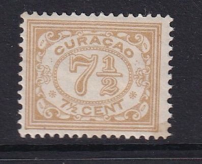 Netherlands Antilles Curacao  #55 MH 1920  numerals  7 1/2c  Perf. 12 1/2