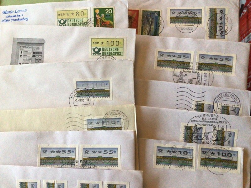 Germany A. T. M. Postage Labels 28 Stamps Covers Ref A1186