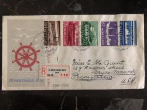 1957 The Hage Holland First Day Cover FDC Summer stamps To Pensilvania Usa