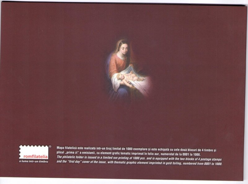 2010 Romania Christmas Folder 2 Sheets - Vatican Joint Issue - MNH** RARE - 1000