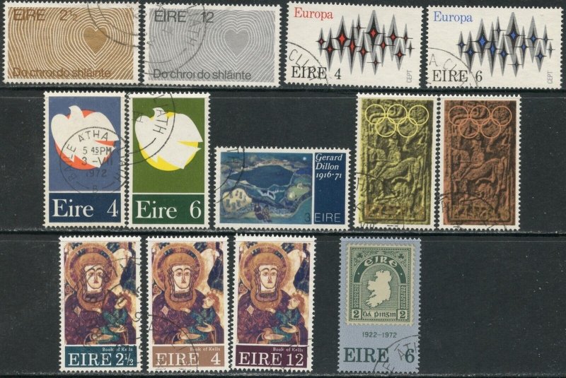 IRELAND Sc#314-326 1972 Year Complete (except S/S) with Seven Sets Used