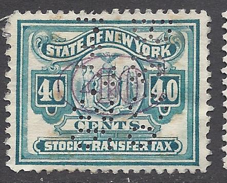 New York State Stock Transfer Tax Stamps 40c Used