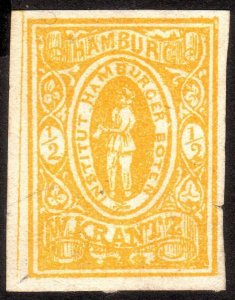 1863, Germany, Hamburger Boten, W. Krantz, Local stamp, MNG