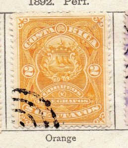 Costa Rica 1892 Early Issue Fine Used 2c. NW-264739