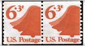 SC#1518 6.3¢ Liberty Bell Coil Pair (1974) MNH