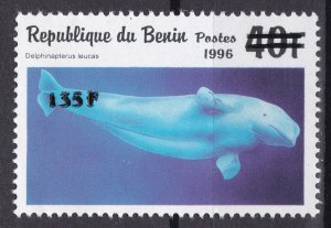 BENIN 2000 1249 135F 200 € WHALES BELUGA DOLPHIN OVERPRINT SURLOAD MNH-