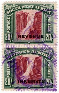 (I.B) South-West Africa Revenue : Duty Stamp 20/- (1940)