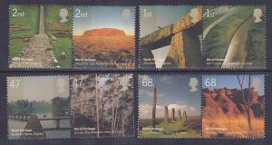 Great Britain 2280-87 MNH 2005 UNESCO World Heritage Sites in GB Pairs Set VF