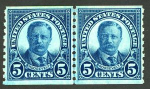 U.S. #602 MINT LINE PAIR OG HR