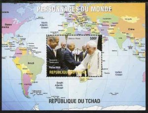 CHAD - 2009 - The Pope, Peres, Netanyahu - Perf De Luxe Sheet -MNH-Private Issue