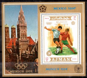 Ajman 1971 Mi#Block 337A MUNICH 1974 FOOTBALL WORLD CUP S/S MNH