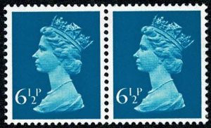 GB 6½p greenish blue FCP/PVAD. MISSING PHOSPHOR, in pair with normal. Ex she...