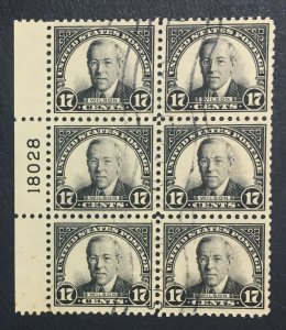 MOMEN: US STAMPS #623 PLATE BLOCK USED SUPERB LOT #71670