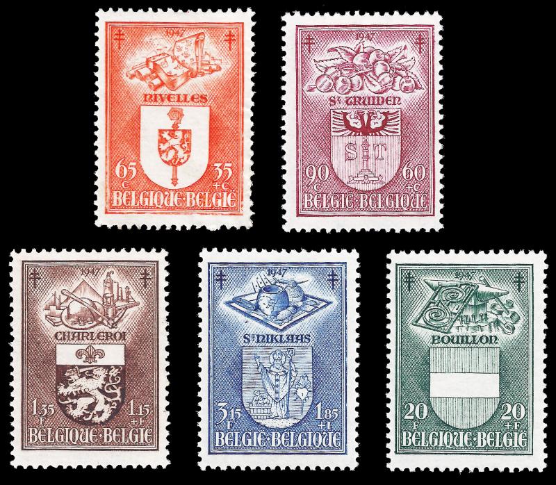Belgium 1947 Sc B442-46 MXLH