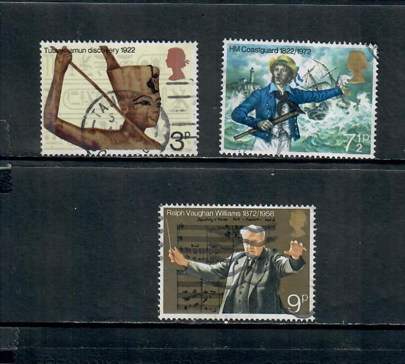 G.B 1972 COMMEMORATIVES  SET ANNIVERSARIES USED  h 080421