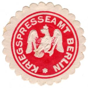 (I.B) Germany (Great War) Cinderella : Berlin War Correspondent Seal