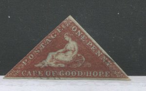 1853 Cape of Good Hope 1d very lightly used