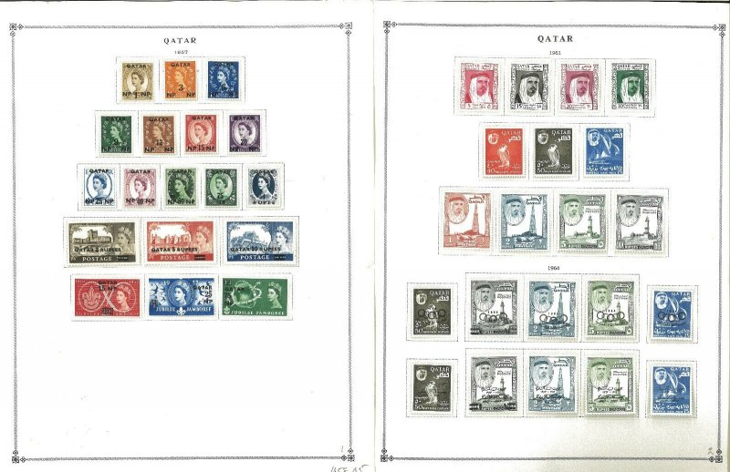 Qatar 1957-1984 MNH & H in Mounts & a few Used on Scott International Pages