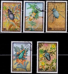 Mongolia, 1972, Various Beetles, used