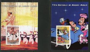 BENIN  2004 75th BIRTHDAY OF MICKEY MOUSE W/ FILM CLIPS SET OF 8 IMPF S/S MINT