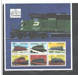 GRENADA CARRIACOU & PETITE MARTINIQUE 2000 TRAINS  M.S.2214  MNH