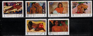 MANAMA Lot Of 6 Used Nudes By Gauguin - Nude Art Paintings On Stamps 12