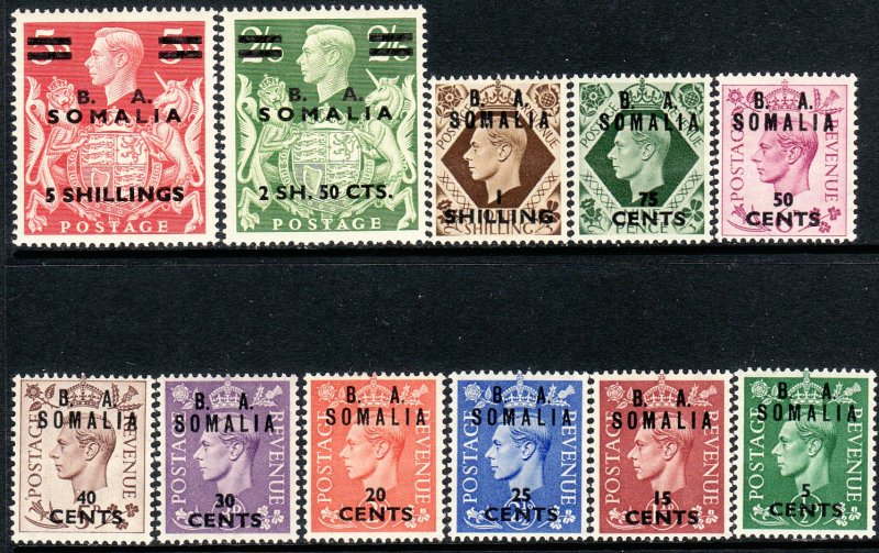 1950 GB offices in B.A. Somalia KGVI full set ML-MH Sc# 21 / 31 $38.55