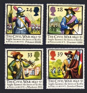 Great Britain 350th Anniversary of the Civil War 4v 1992 MNH SC#1454-1457