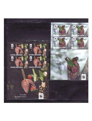 Cook Islands - Parrots 4 Stamp/4 Sheet Set  3L-001