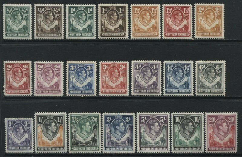 Northern Rhodesia KGVI 1938 set mint o.g. hinged