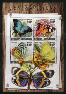 CENTRAL AFRICA  2016 BUTTERFLIES  SHEET MINT NH