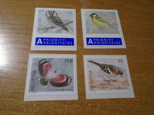 Birds   Switzerland  #  1273-76  MNH