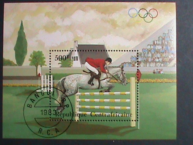 CENTRAL AFRICA-1983- OLYMPIC -HORSE RIDING- CTO S/S VERY FINE PLEASE WATCH