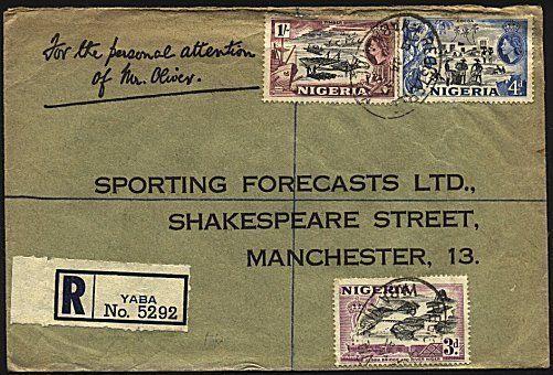 NIGERIA 1957 Registered cover to UK ex YABA...............................93427w