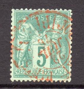 France 1870s Classic Sage Issue 5c. Fine Rouge Journal Postmark 111199