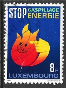 Luxembourg 666: 8f Smiling flame, used, F-VF