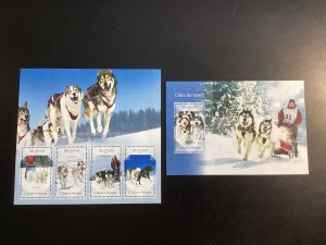 St Thomas & Prince #2714, 2734 mint never hinged 2014 Sled Dog Teams